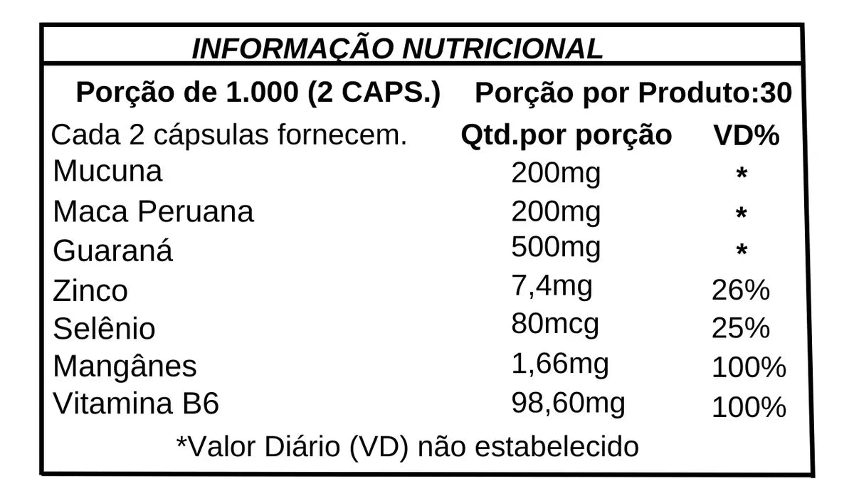 Multivitamínico Vigor Max Homon 1000mg – 60 Cápsulas