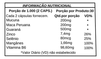 Multivitamínico Vigor Max Homon 1000mg – 60 Cápsulas