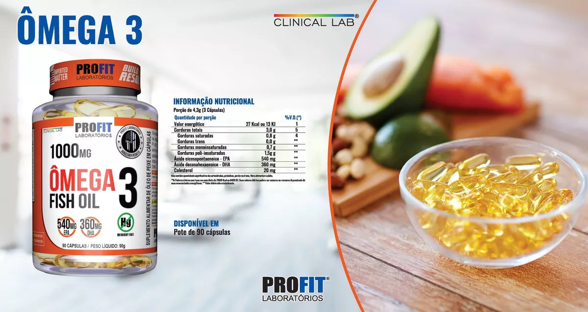 Omega 3 Suplemento ProFit - 90g 90 Cápsulas