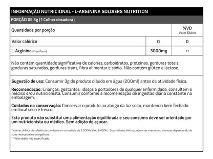 Arginina 1Kg - 100% Pura Importada | Soldiers Nutrition